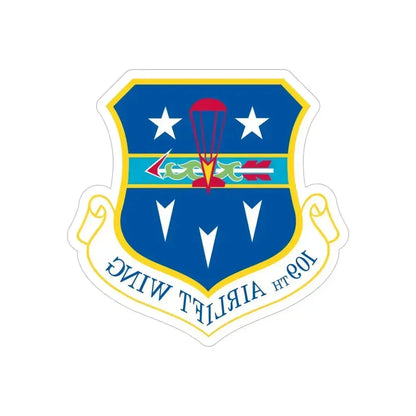 109th Airlift Wing (U.S. Air Force) REVERSE PRINT Transparent Die-Cut STICKER 5 Inch Die-Cut Transparent - The Sticker Space