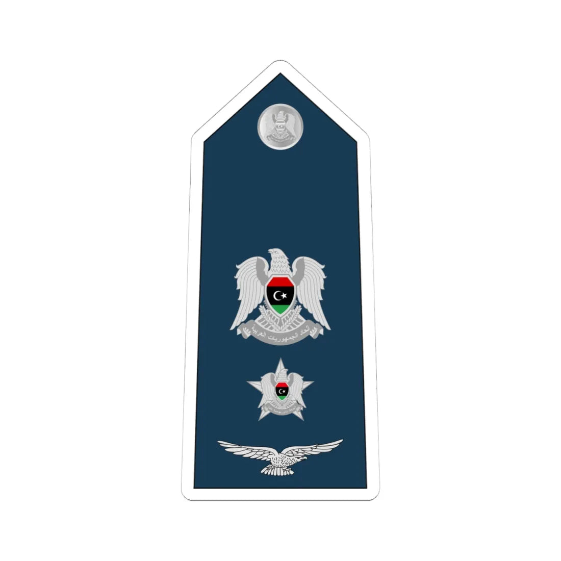 10.Libyan Air Force LTC (Libya) (Military Rank) STICKER Vinyl Kiss-Cut Decal 4 Inch White - The Sticker Space
