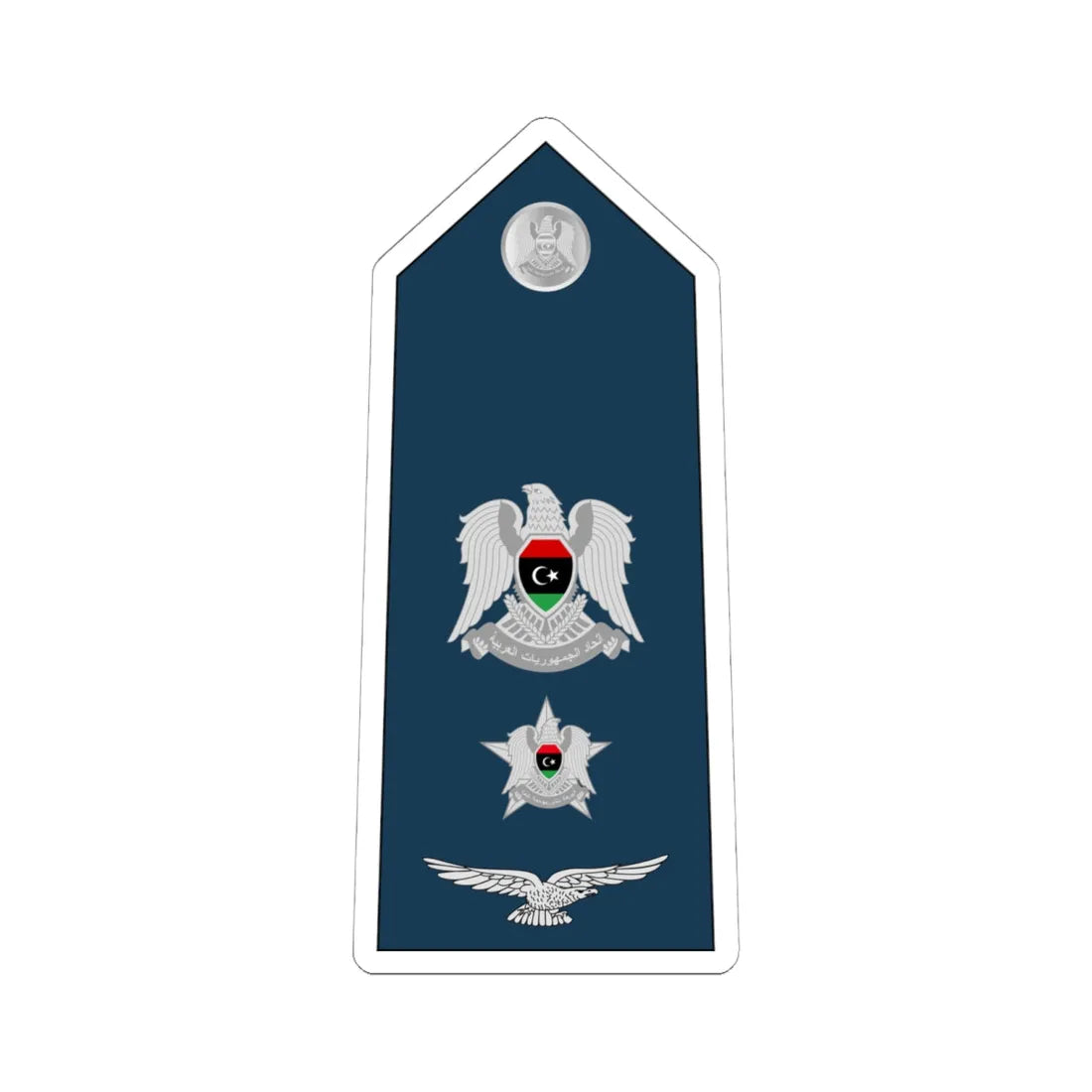 10.Libyan Air Force LTC (Libya) (Military Rank) STICKER Vinyl Kiss-Cut Decal 6 Inch White - The Sticker Space