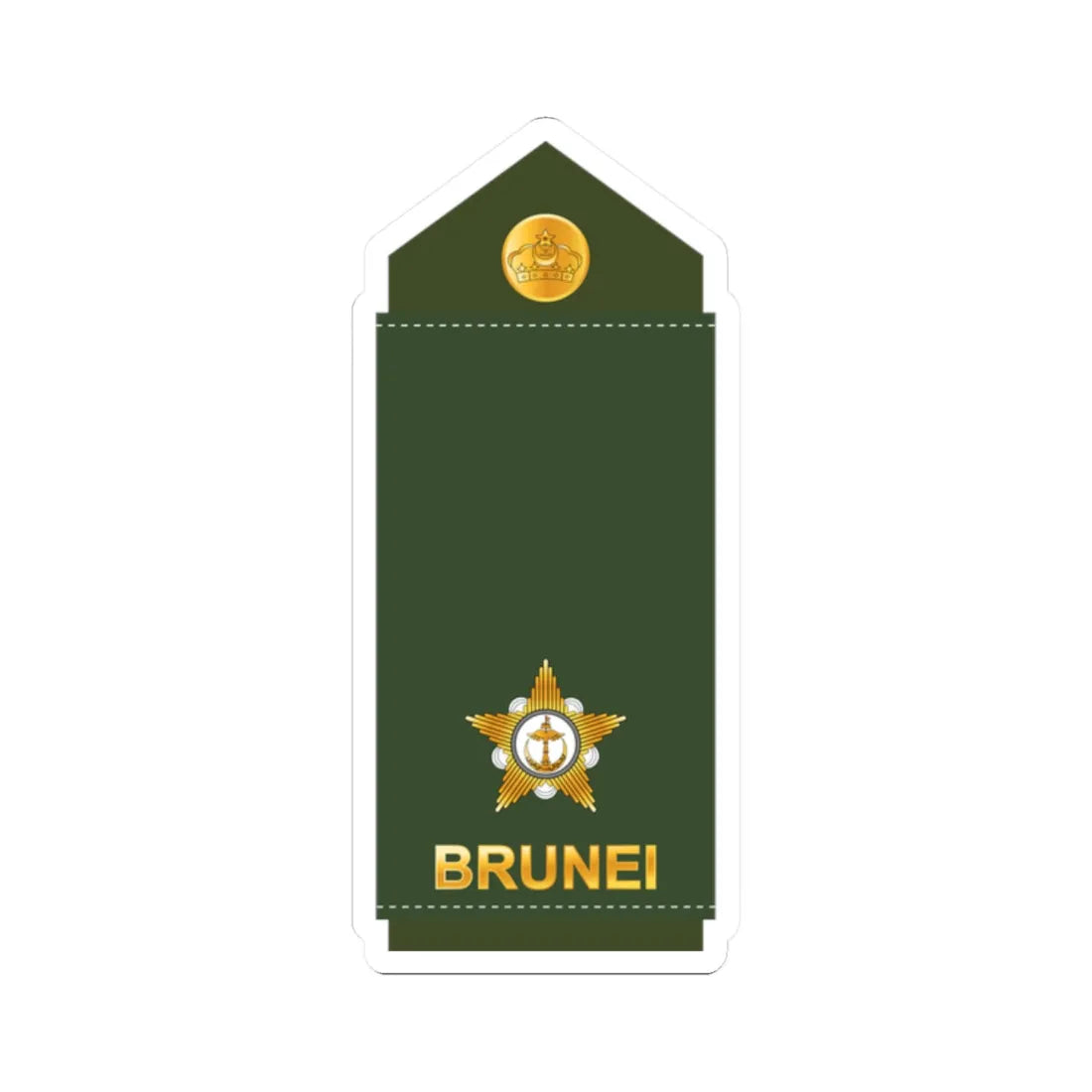 10.RBrLF 2LT (Brunei) (Military Rank) STICKER Vinyl Kiss-Cut Decal 2 Inch White - The Sticker Space