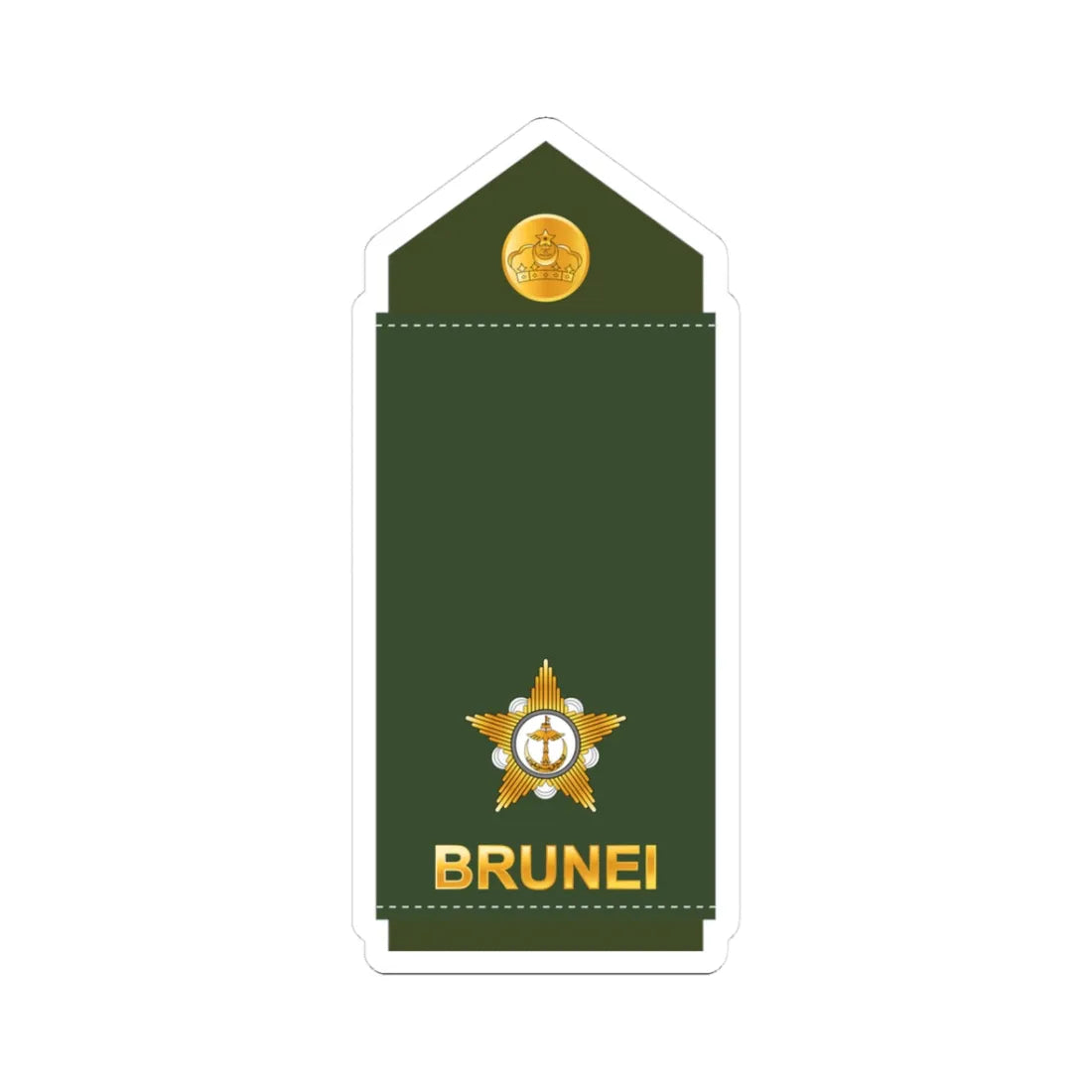 10.RBrLF 2LT (Brunei) (Military Rank) STICKER Vinyl Kiss-Cut Decal 3 Inch White - The Sticker Space
