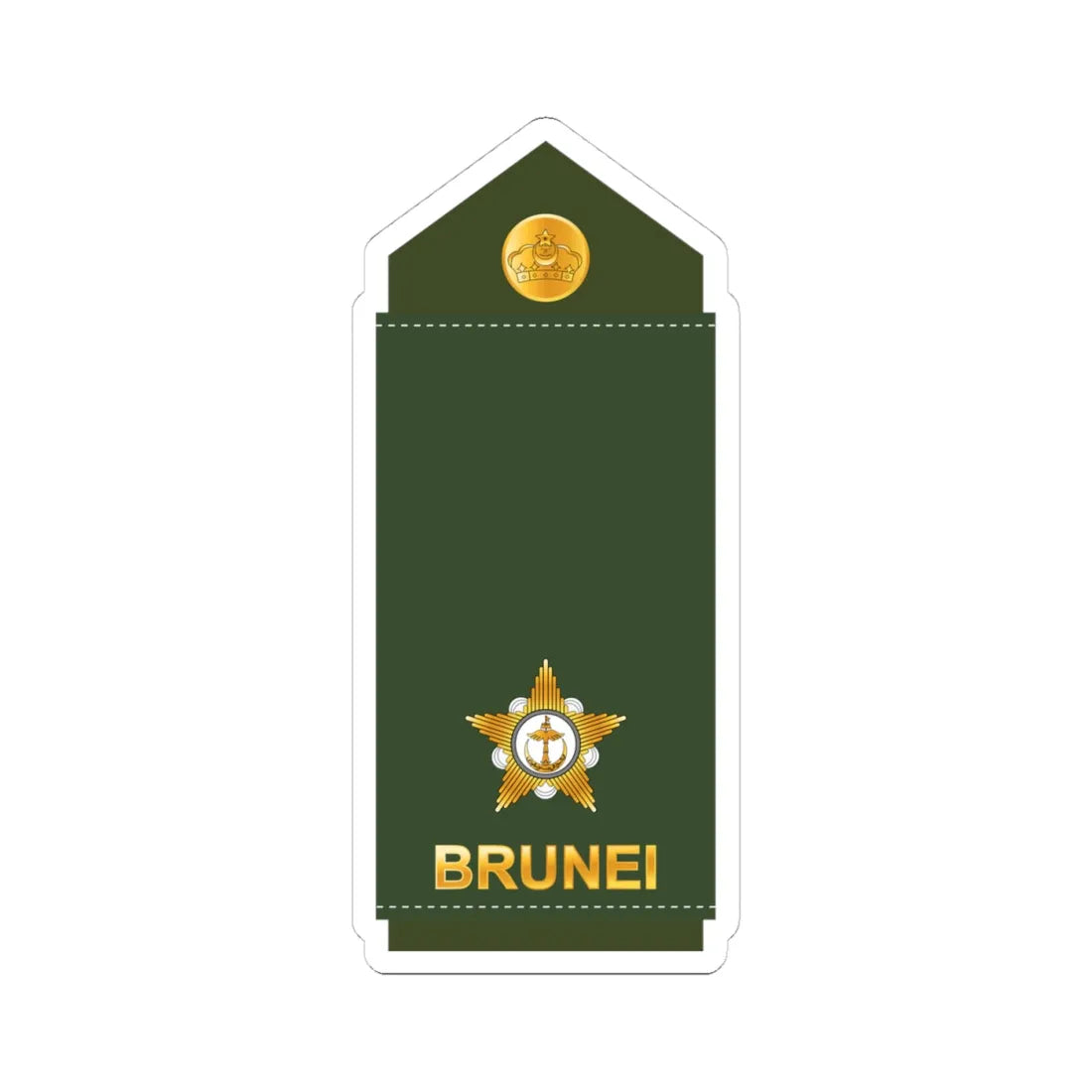 10.RBrLF 2LT (Brunei) (Military Rank) STICKER Vinyl Kiss-Cut Decal 4 Inch White - The Sticker Space