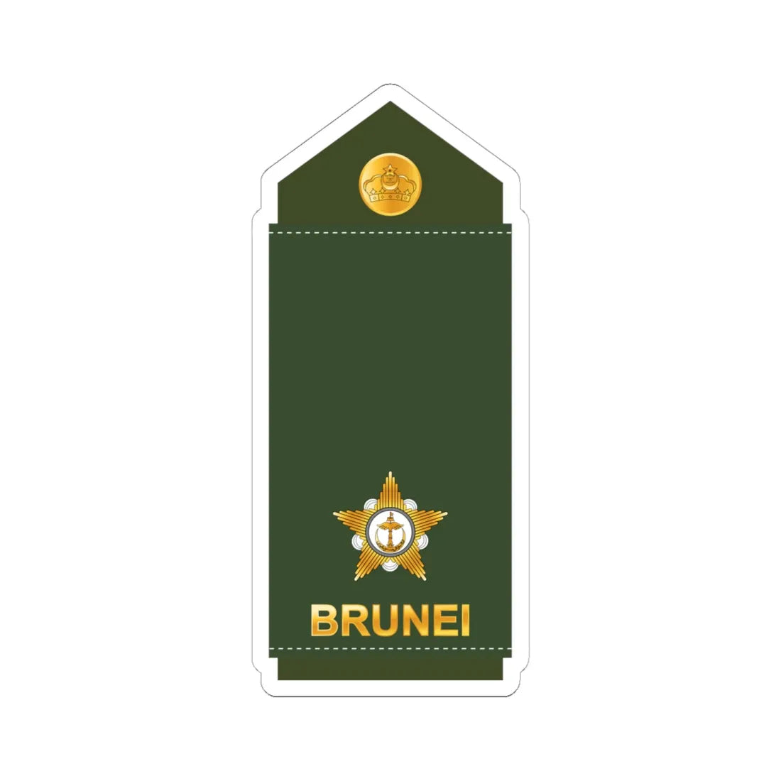 10.RBrLF 2LT (Brunei) (Military Rank) STICKER Vinyl Kiss-Cut Decal 6 Inch White - The Sticker Space