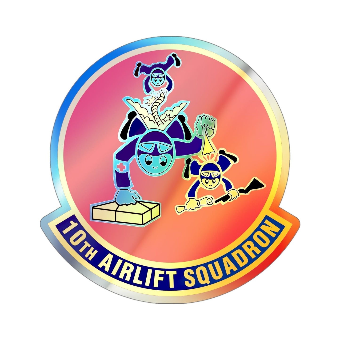 10th Airlift Squadron 2 (U.S. Air Force) Holographic STICKER Die-Cut Vinyl Decal-4 Inch-The Sticker Space