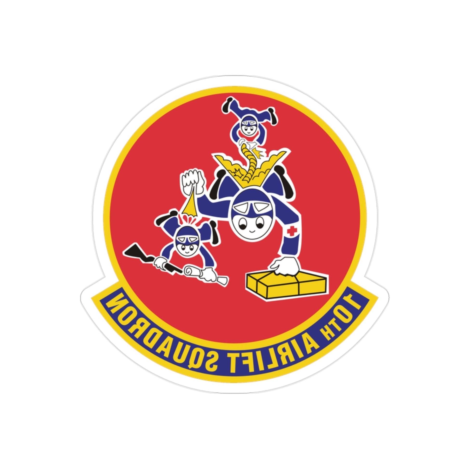 10th Airlift Squadron 2 (U.S. Air Force) REVERSE PRINT Transparent STICKER-2" × 2"-The Sticker Space