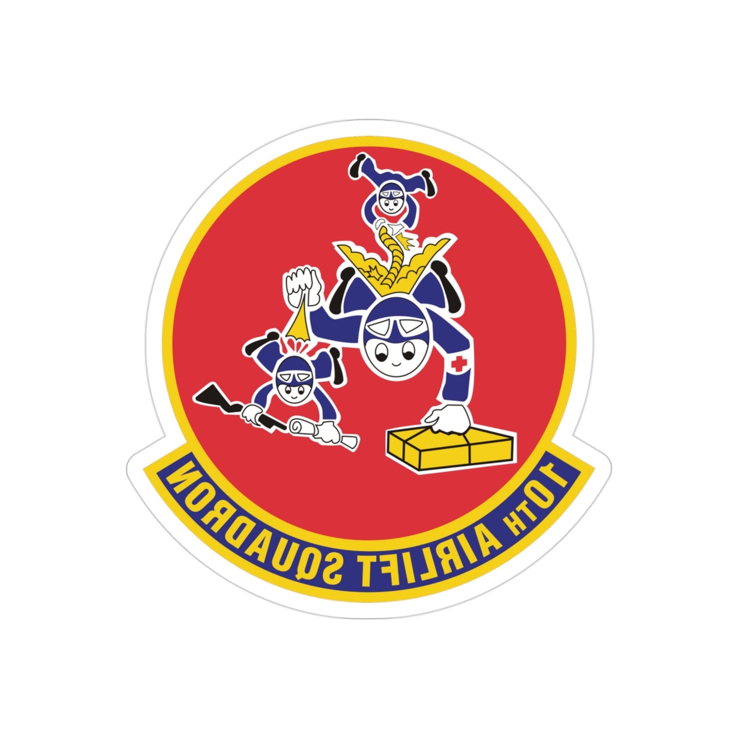 10th Airlift Squadron 2 (U.S. Air Force) REVERSE PRINT Transparent STICKER-3" × 3"-The Sticker Space