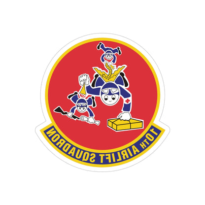 10th Airlift Squadron 2 (U.S. Air Force) REVERSE PRINT Transparent STICKER-5" × 5"-The Sticker Space