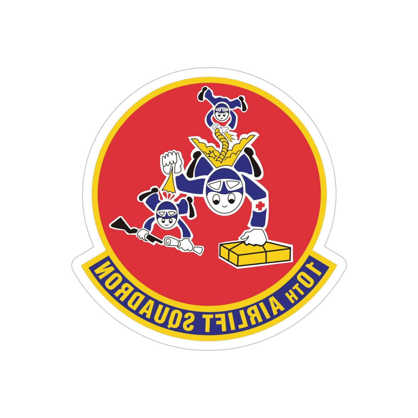 10th Airlift Squadron 2 (U.S. Air Force) REVERSE PRINT Transparent STICKER-5" × 5"-The Sticker Space