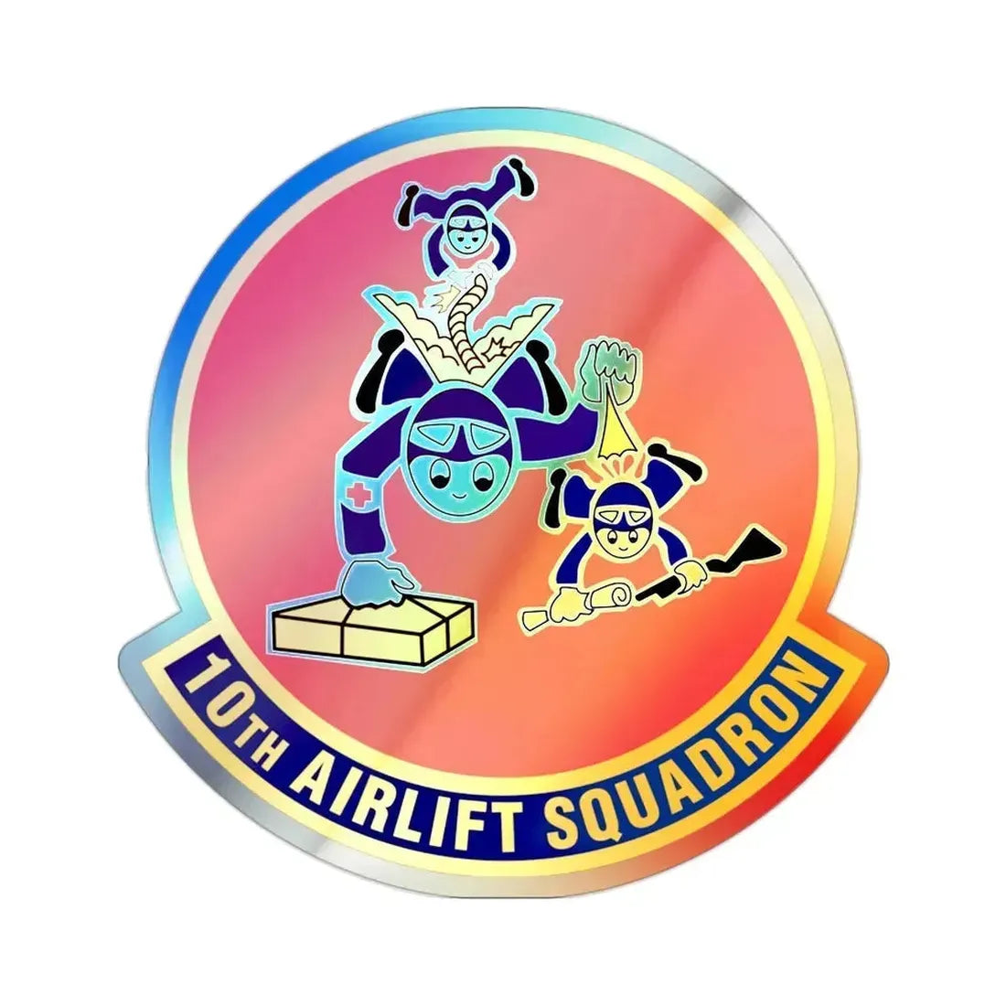 10th Airlift Squadron 2 (U.S. Air Force) Holographic STICKER Die-Cut Vinyl Decal - The Sticker Space