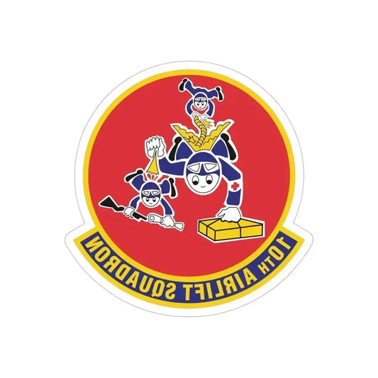 10th Airlift Squadron 2 (U.S. Air Force) REVERSE PRINT Transparent Die-Cut STICKER 6 Inch Die-Cut Transparent - The Sticker Space