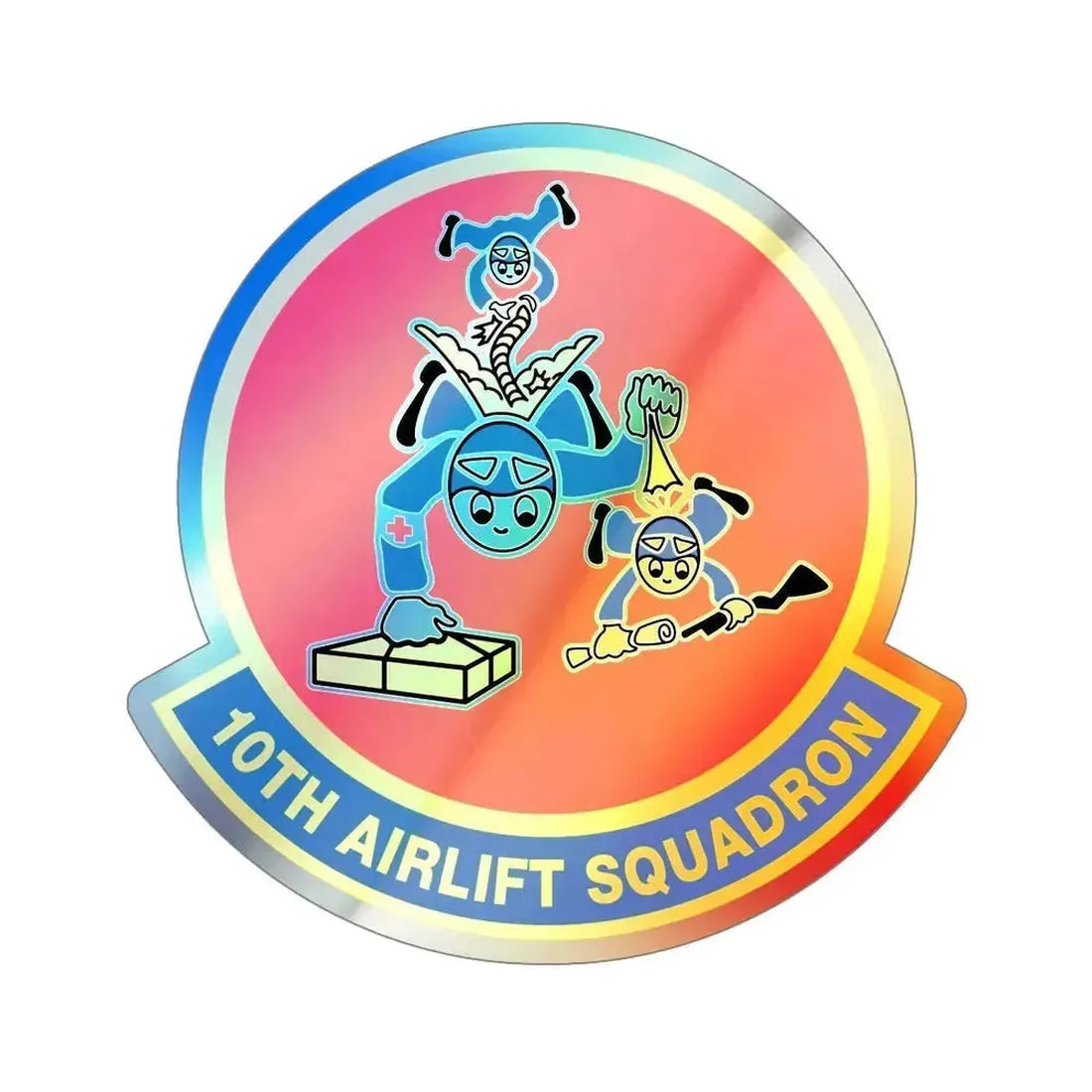 10th Airlift Squadron (U.S. Air Force) Holographic STICKER Die-Cut Vinyl Decal 6 Inch Holographic - The Sticker Space
