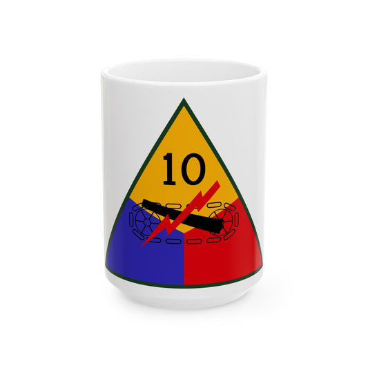 10th Armored Division (U.S. Army) White Coffee Mug-15oz-The Sticker Space