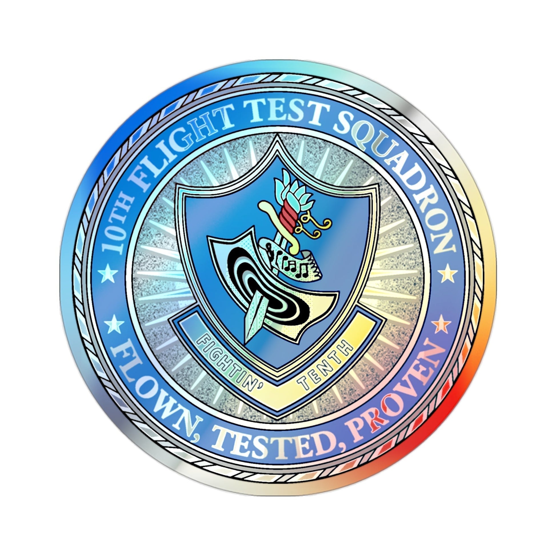 10th Flight Test Sq (U.S. Air Force) Holographic STICKER Die-Cut Vinyl Decal-2 Inch-The Sticker Space