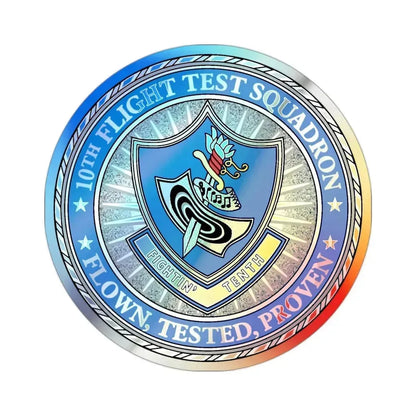 10th Flight Test Sq (U.S. Air Force) Holographic STICKER Die-Cut Vinyl Decal 2 Inch Holographic - The Sticker Space