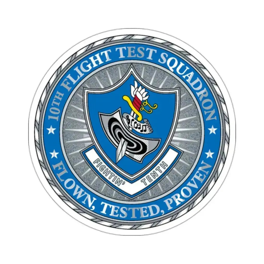 10th Flight Test Sq (U.S. Air Force) STICKER Vinyl Kiss-Cut Decal 2 Inch White - The Sticker Space
