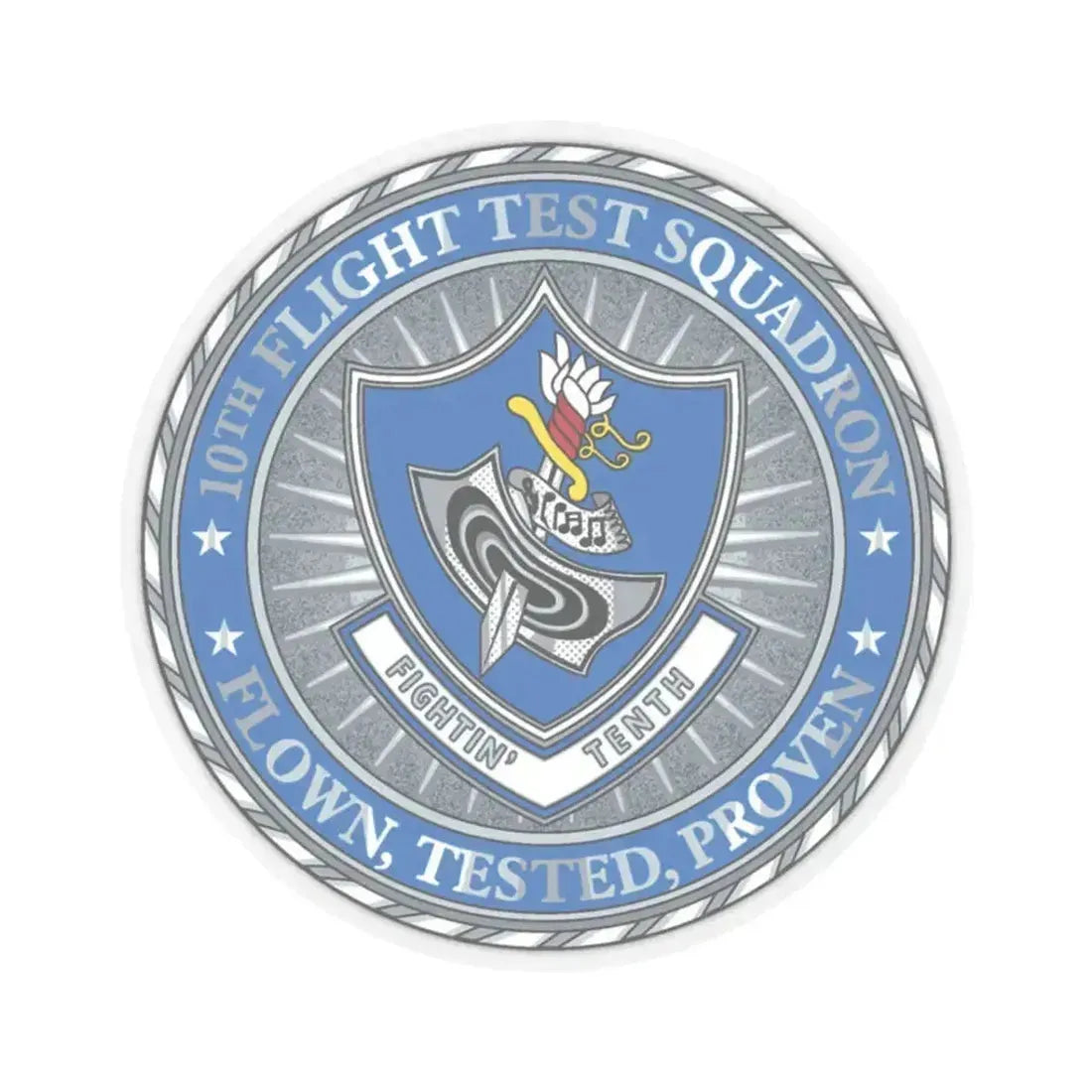 10th Flight Test Sq (U.S. Air Force) STICKER Vinyl Kiss-Cut Decal 3 Inch Transparent - The Sticker Space