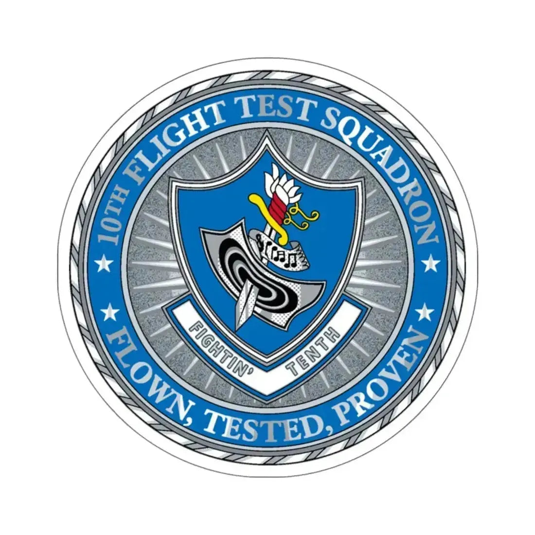 10th Flight Test Sq (U.S. Air Force) STICKER Vinyl Kiss-Cut Decal 6 Inch White - The Sticker Space