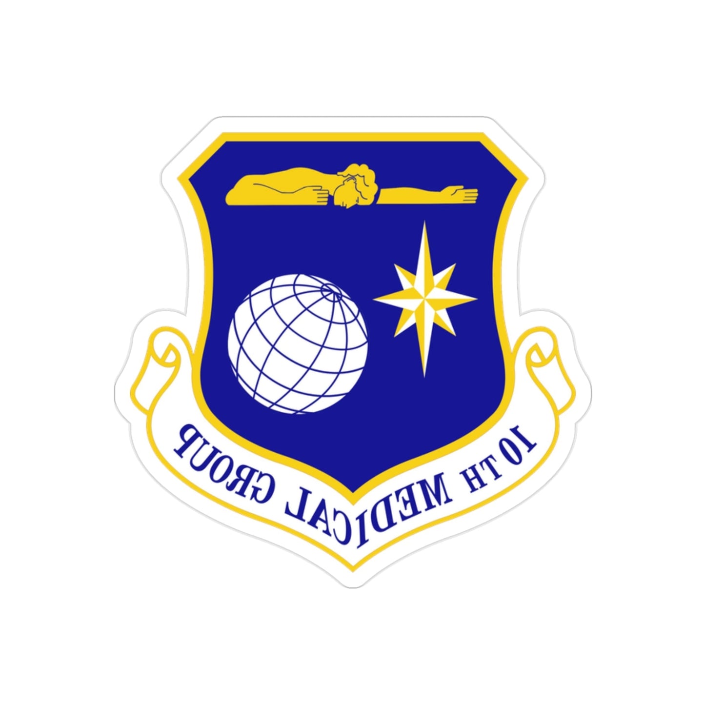 10th Medical Group (U.S. Air Force) REVERSE PRINT Transparent STICKER-2" × 2"-The Sticker Space