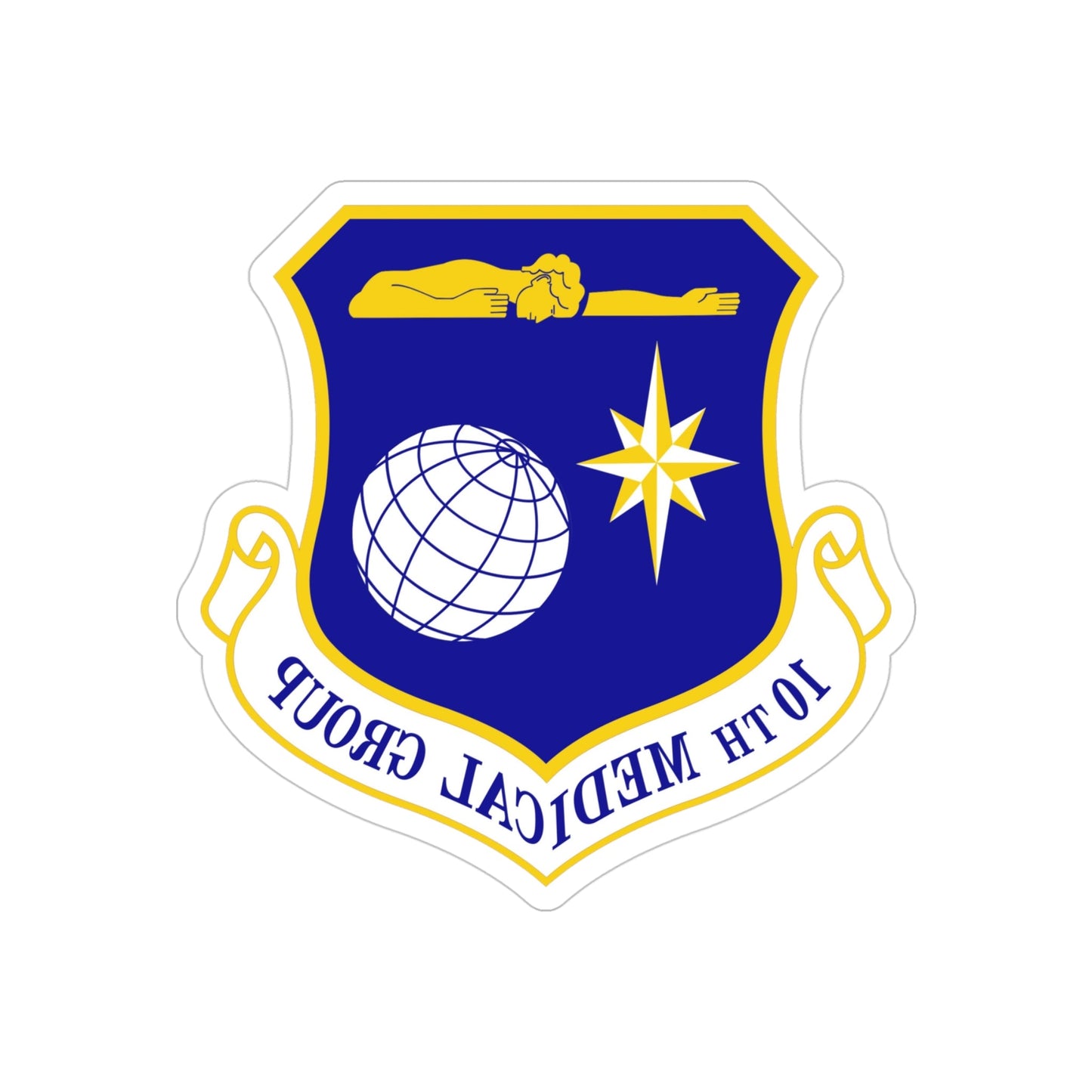 10th Medical Group (U.S. Air Force) REVERSE PRINT Transparent STICKER-4" × 4"-The Sticker Space