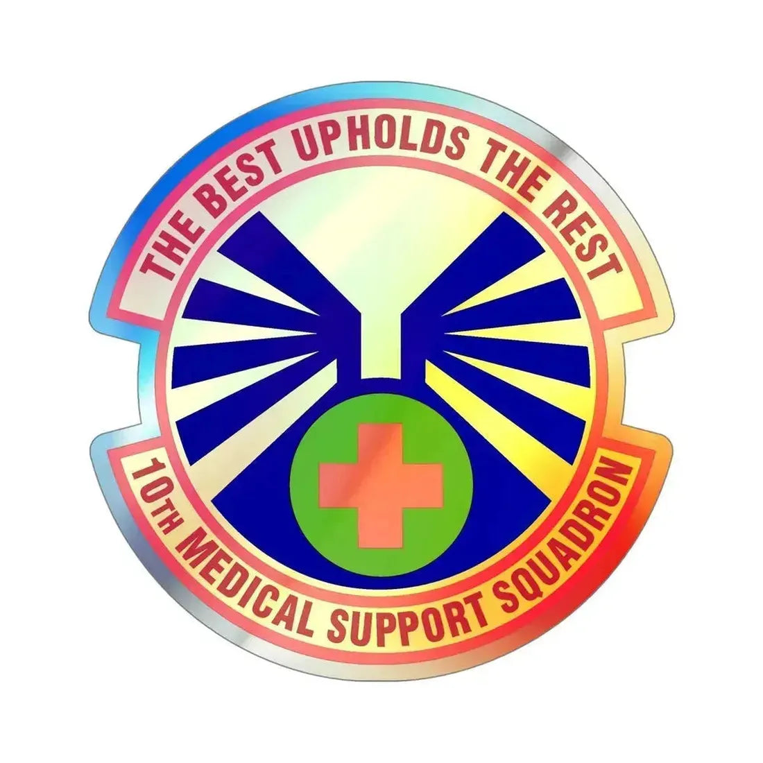 10th Medical Support Squadron (U.S. Air Force) Holographic STICKER Die-Cut Vinyl Decal 5 Inch Holographic - The Sticker Space