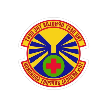 10th Medical Support Squadron (U.S. Air Force) REVERSE PRINT Transparent Die-Cut STICKER 3 Inch Die-Cut Transparent - The Sticker Space