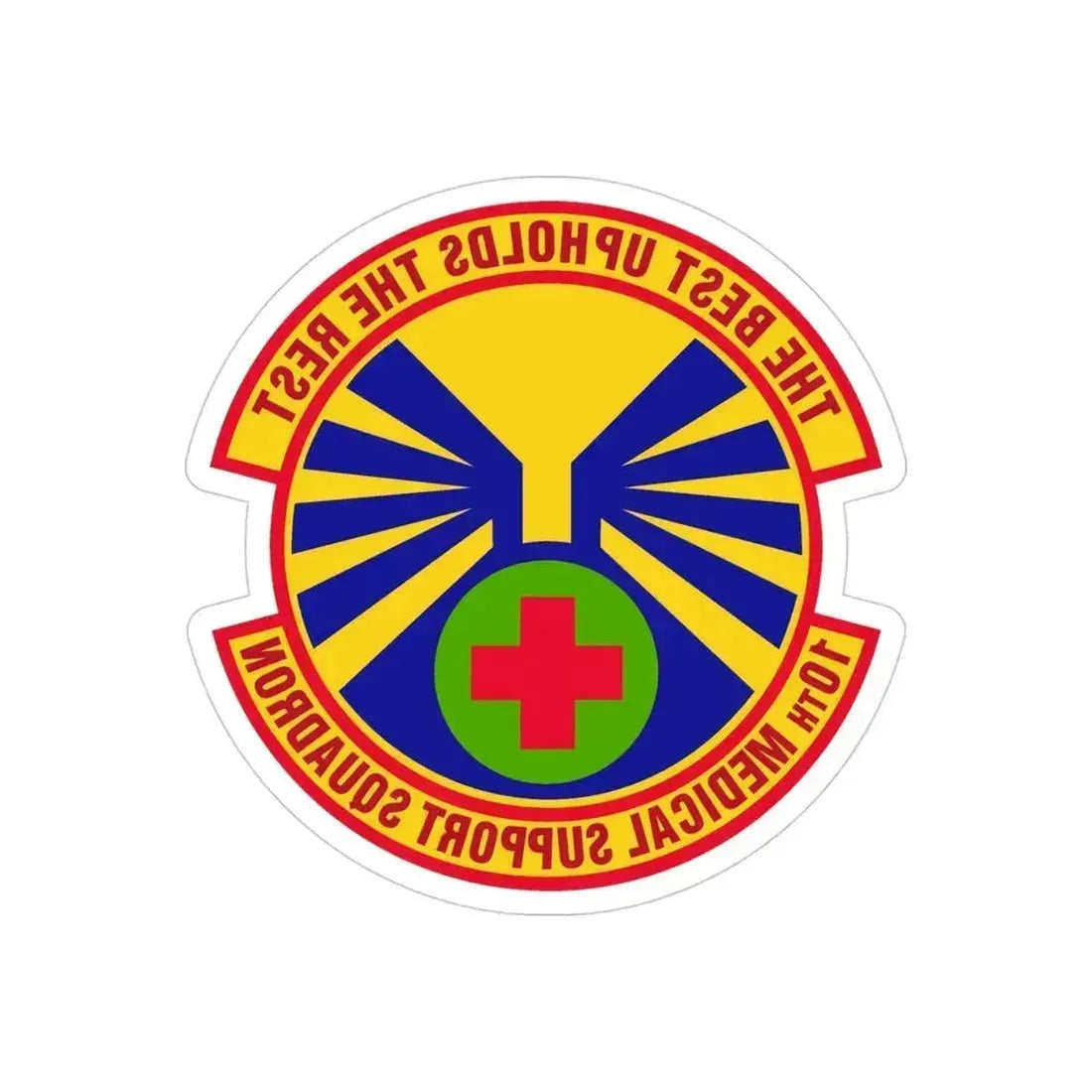 10th Medical Support Squadron (U.S. Air Force) REVERSE PRINT Transparent Die-Cut STICKER 4 Inch Die-Cut Transparent - The Sticker Space