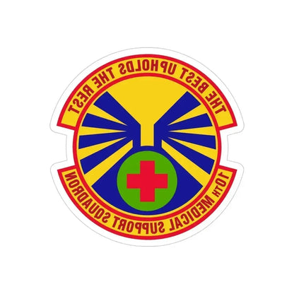 10th Medical Support Squadron (U.S. Air Force) REVERSE PRINT Transparent Die-Cut STICKER 4 Inch Die-Cut Transparent - The Sticker Space