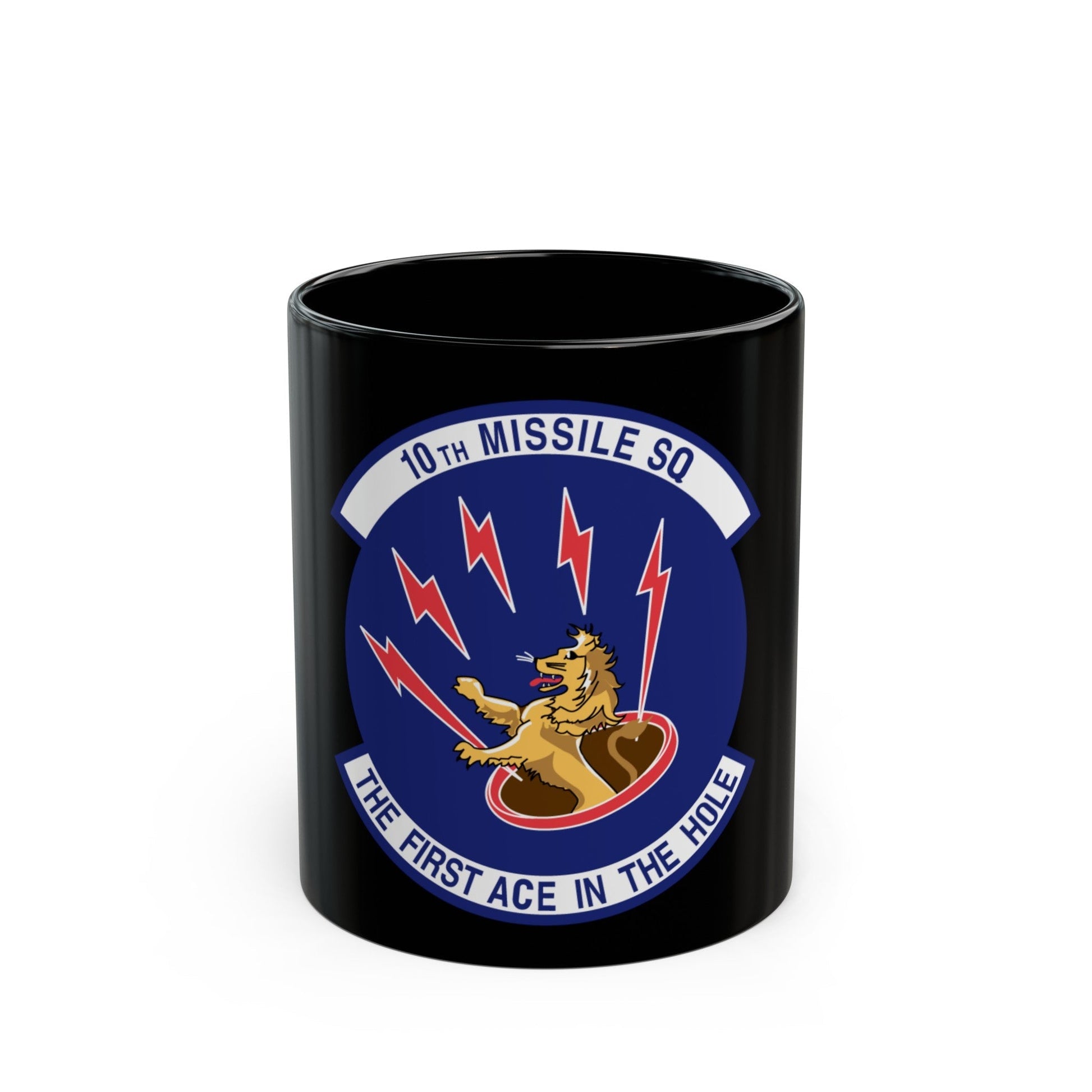 10th Missile SQ The First In The Hole (U.S. Air Force) Black Coffee Mug-11oz-The Sticker Space