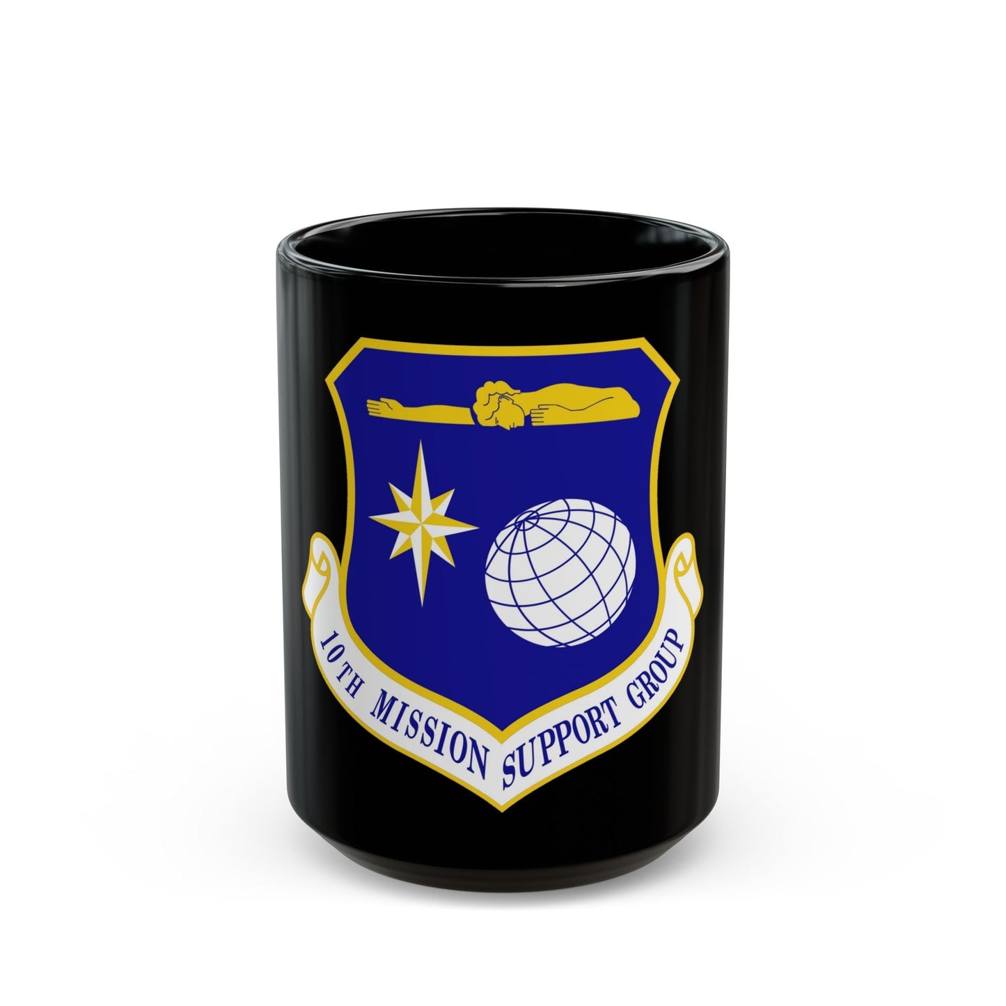 10th Mission Support Group (U.S. Air Force) Black Coffee Mug-15oz-The Sticker Space