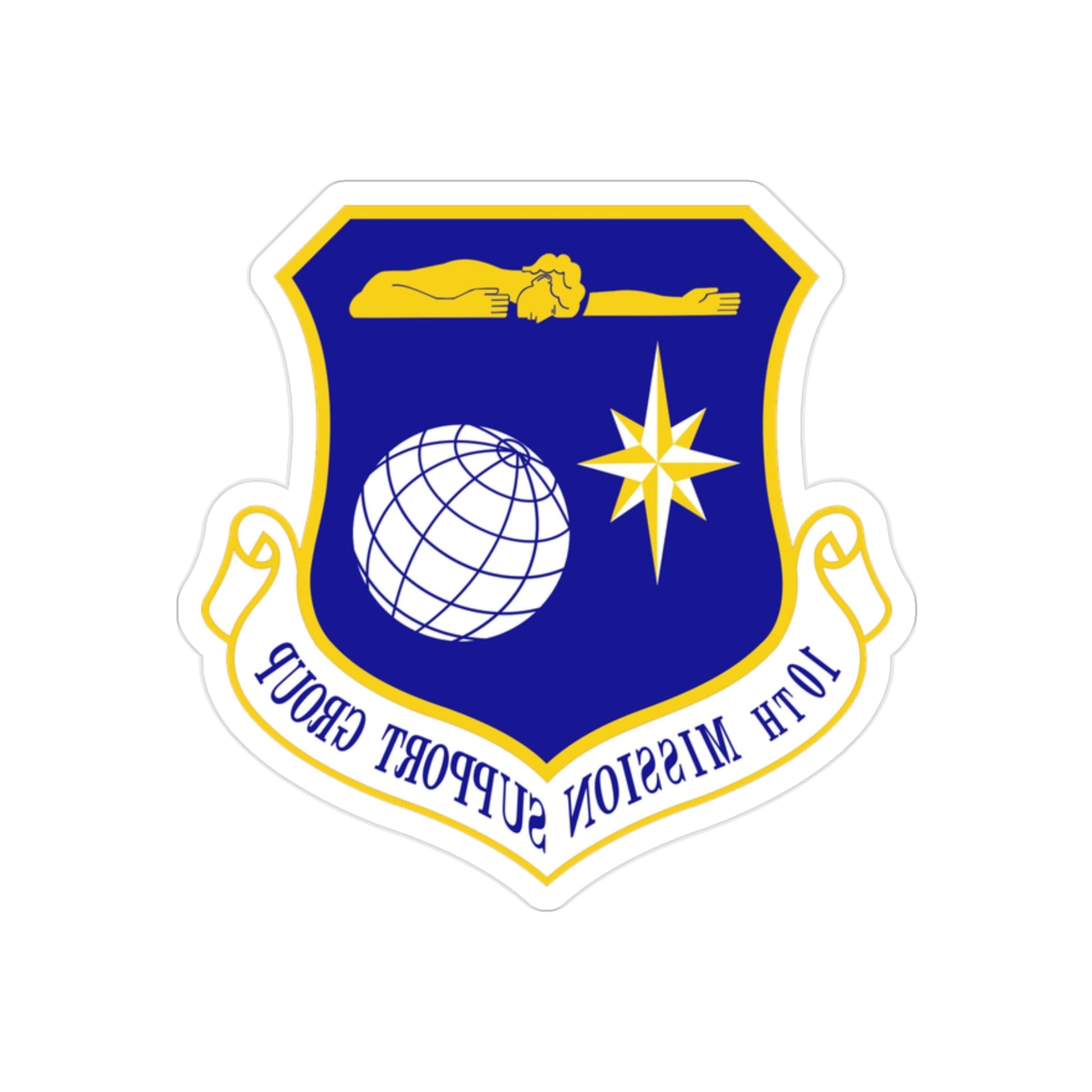 10th Mission Support Group (U.S. Air Force) REVERSE PRINT Transparent STICKER-2" × 2"-The Sticker Space