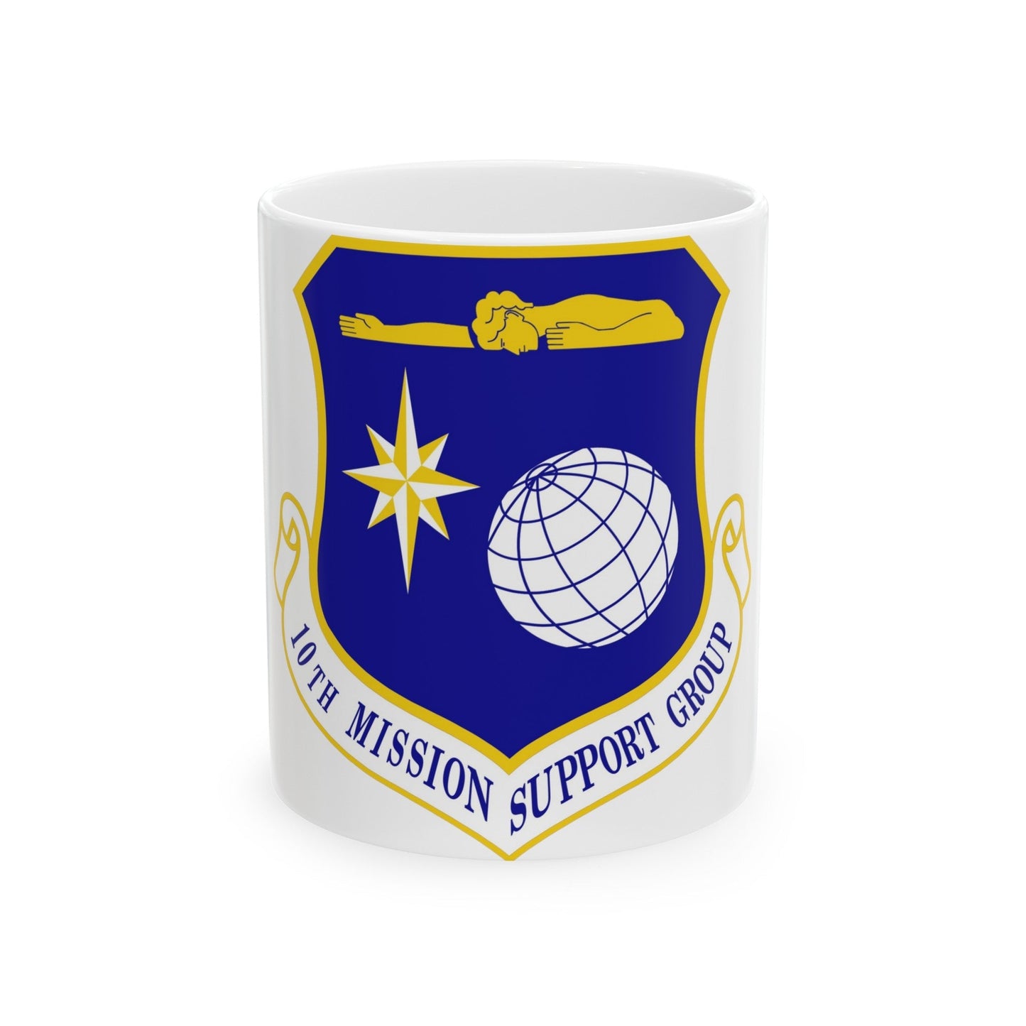 10th Mission Support Group (U.S. Air Force) White Coffee Mug-11oz-The Sticker Space