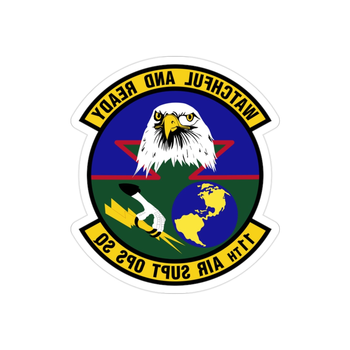 11 Air Support Operations Squadron ACC (U.S. Air Force) REVERSE PRINT Transparent STICKER-2" × 2"-The Sticker Space