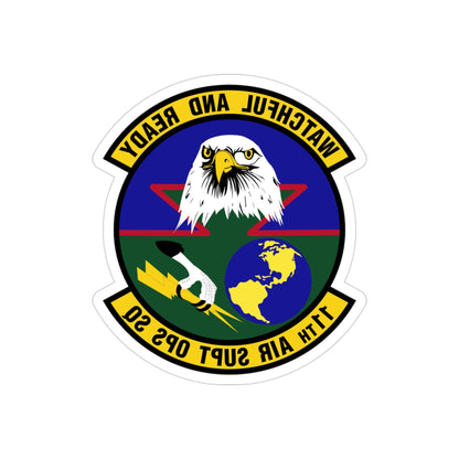 11 Air Support Operations Squadron ACC (U.S. Air Force) REVERSE PRINT Transparent STICKER-3" × 3"-The Sticker Space