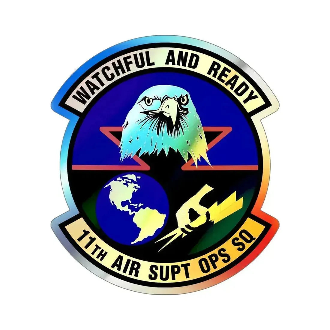 11 Air Support Operations Squadron ACC (U.S. Air Force) Holographic STICKER Die-Cut Vinyl Decal 6 Inch Holographic - The Sticker Space