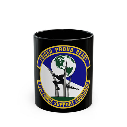 11 Force Support Squadron USAF (U.S. Air Force) Black Coffee Mug-11oz-The Sticker Space