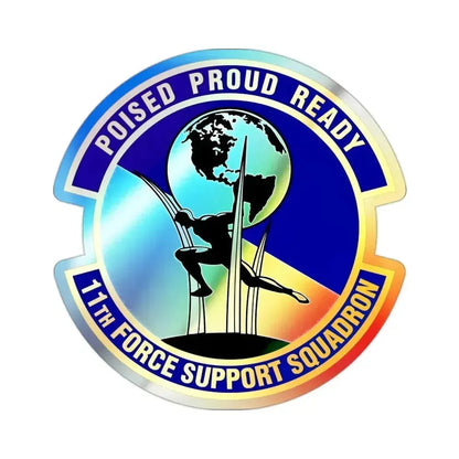 11 Force Support Squadron USAF (U.S. Air Force) Holographic STICKER Die-Cut Vinyl Decal 2 Inch Holographic - The Sticker Space