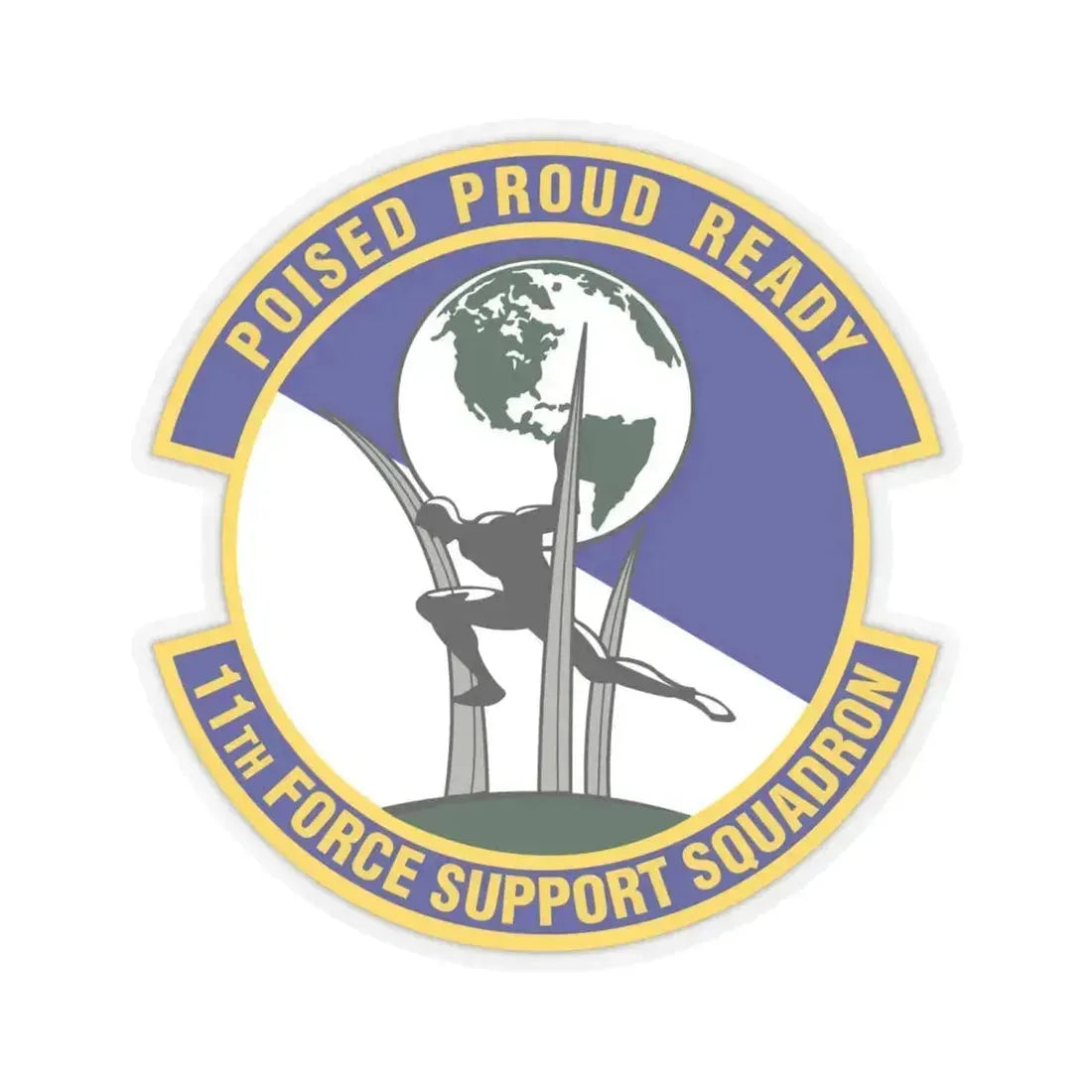 11 Force Support Squadron USAF (U.S. Air Force) STICKER Vinyl Kiss-Cut Decal 6 Inch Transparent - The Sticker Space