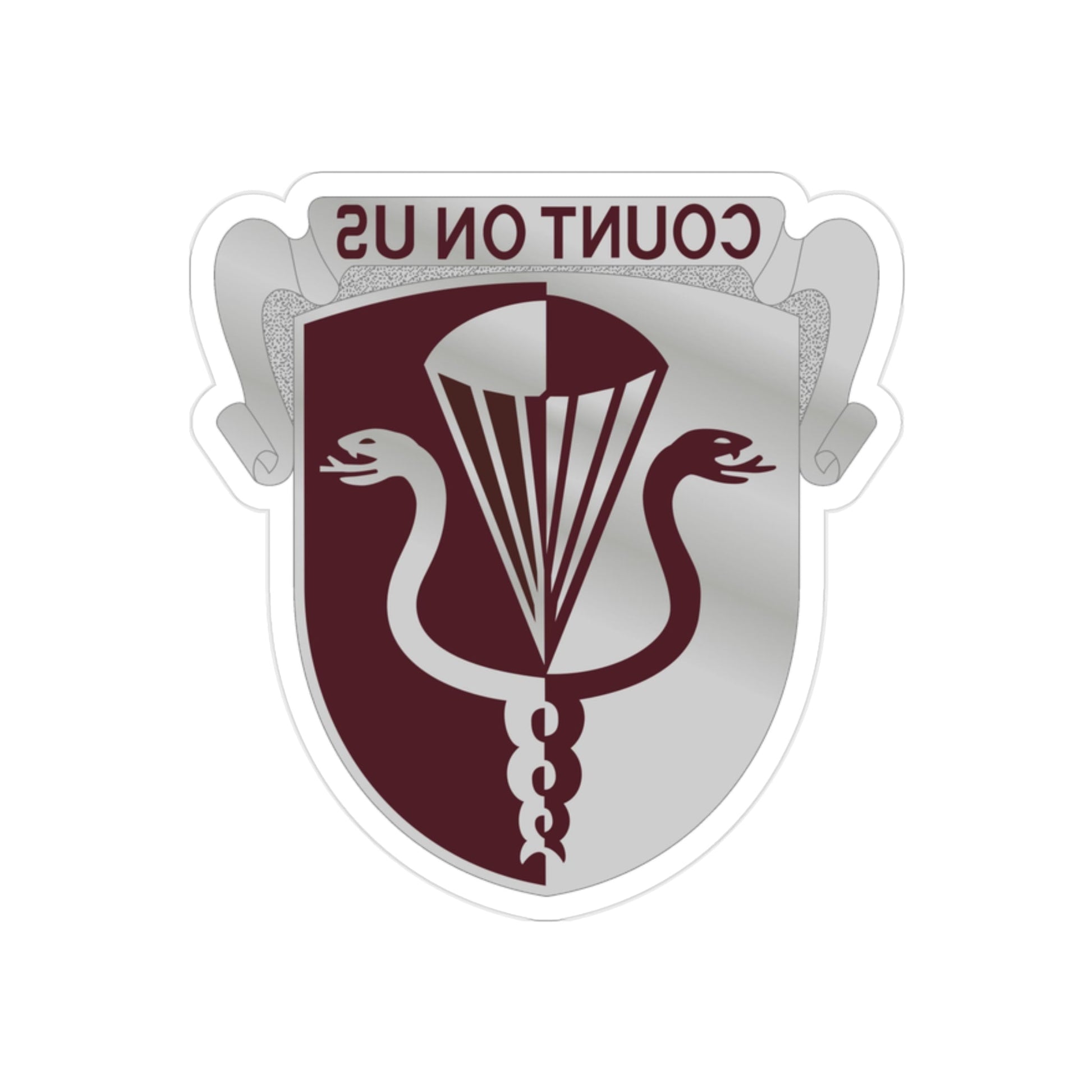 11 Medical Battalion (U.S. Army) REVERSE PRINT Transparent STICKER-2" × 2"-The Sticker Space