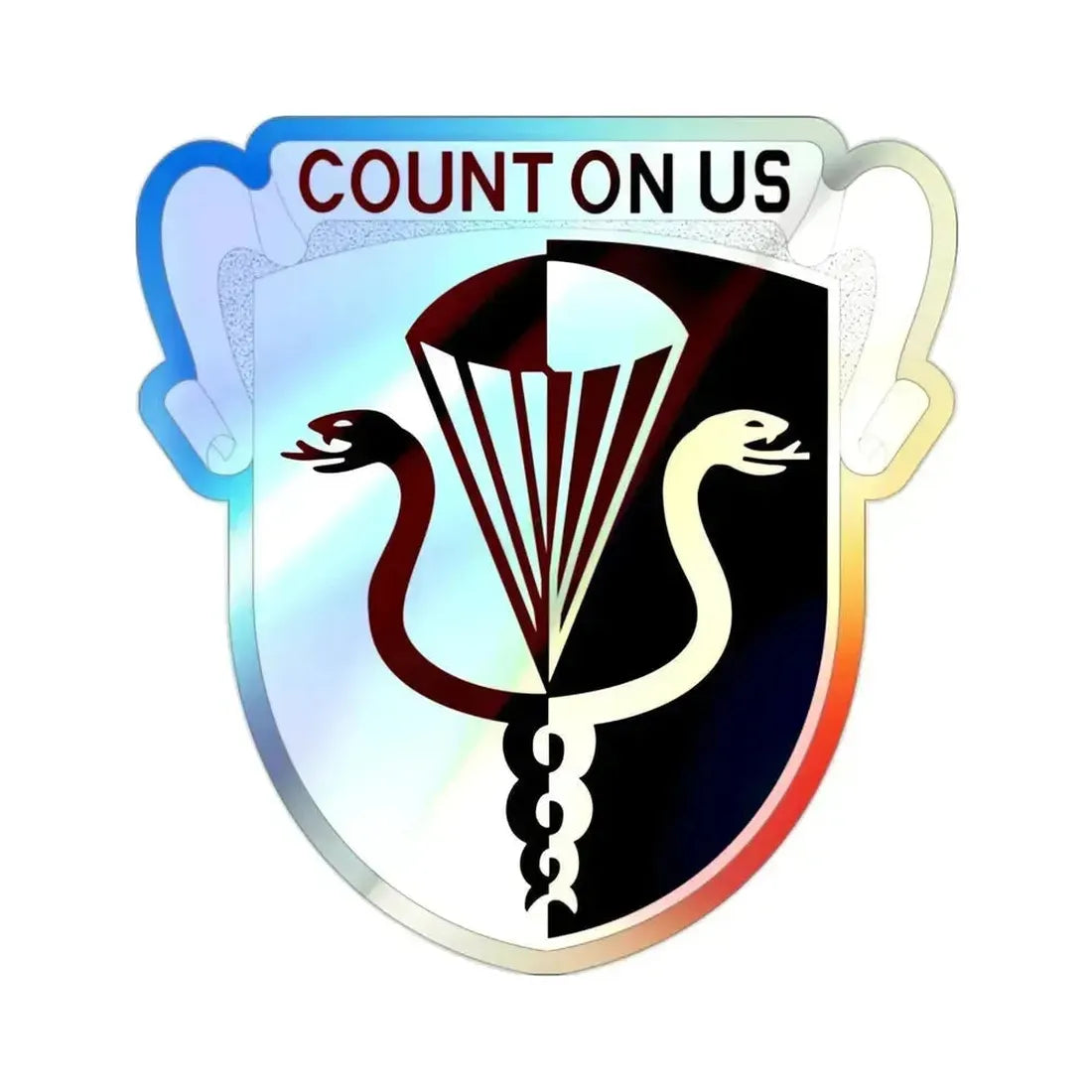 11 Medical Battalion (U.S. Army) Holographic STICKER Die-Cut Vinyl Decal 2 Inch Holographic - The Sticker Space