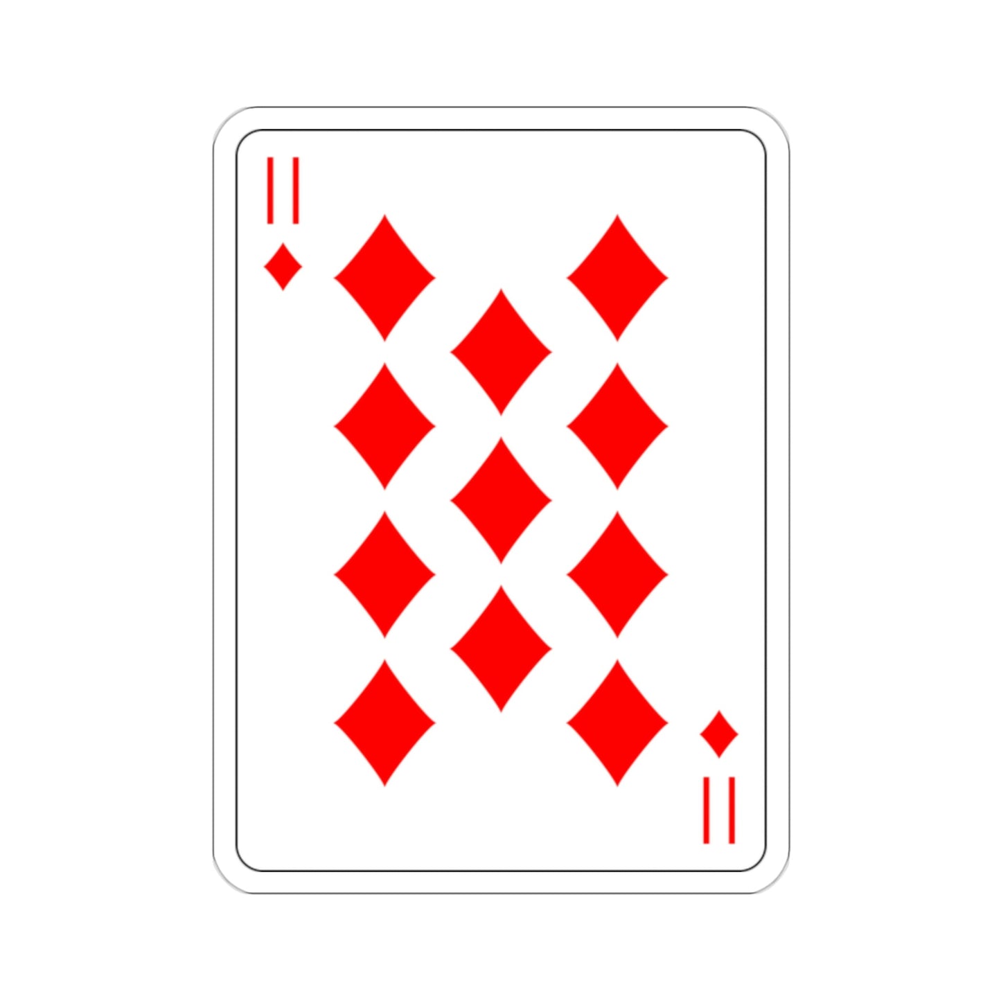 11 of Diamonds Playing Card STICKER Vinyl Die-Cut Decal-2 Inch-The Sticker Space