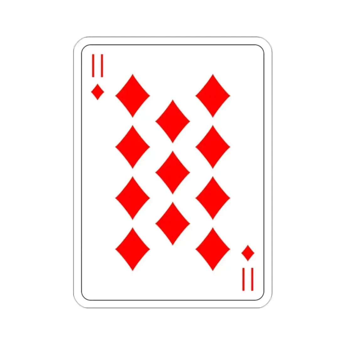 11 of Diamonds Playing Card STICKER Vinyl Die-Cut Decal 2 Inch - The Sticker Space