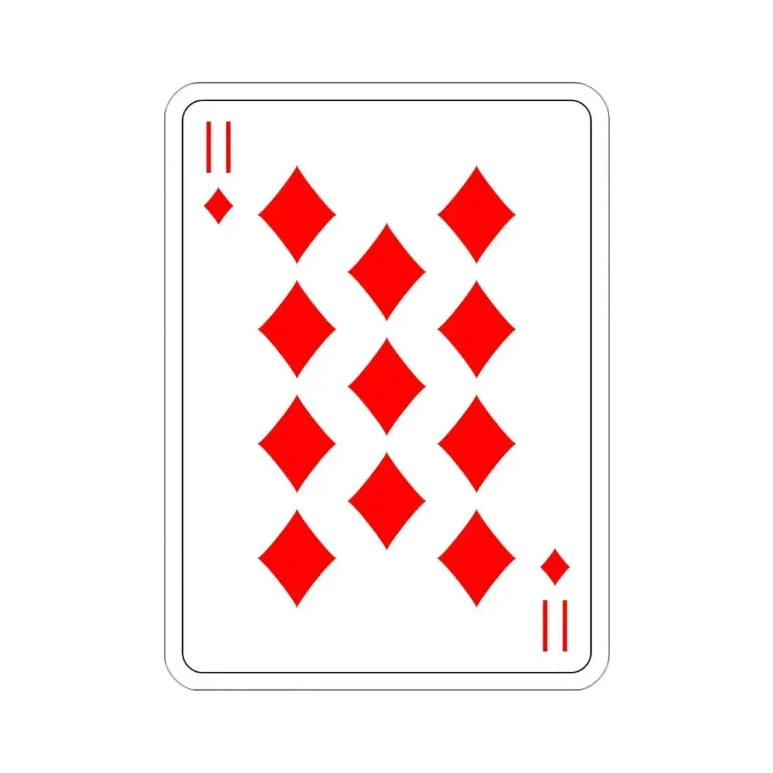 11 of Diamonds Playing Card STICKER Vinyl Die-Cut Decal 3 Inch - The Sticker Space