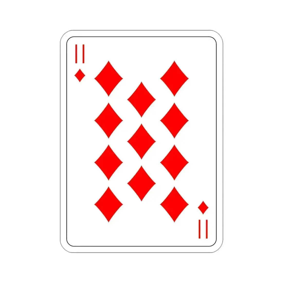 11 of Diamonds Playing Card STICKER Vinyl Die-Cut Decal 4 Inch - The Sticker Space