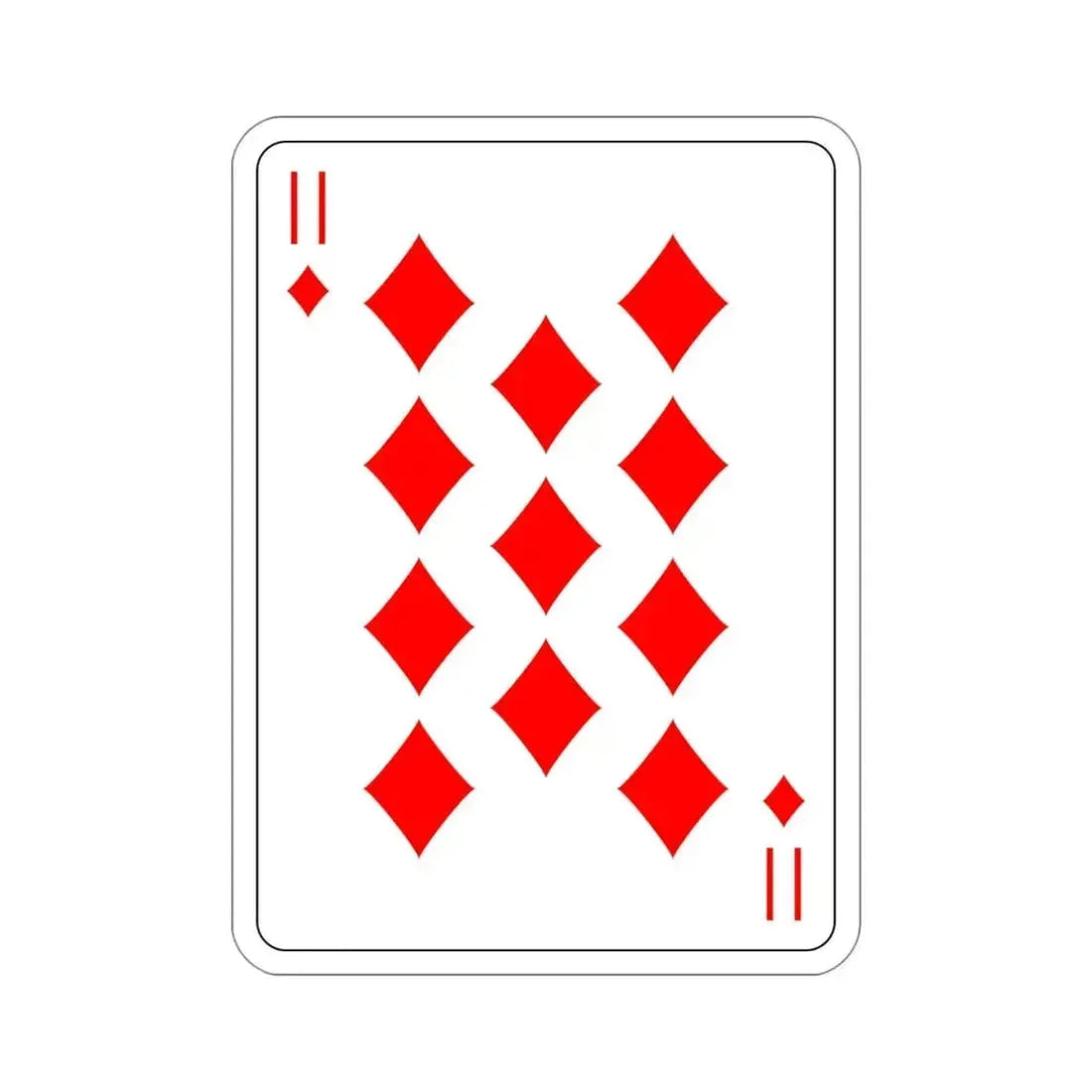 11 of Diamonds Playing Card STICKER Vinyl Die-Cut Decal 4 Inch - The Sticker Space