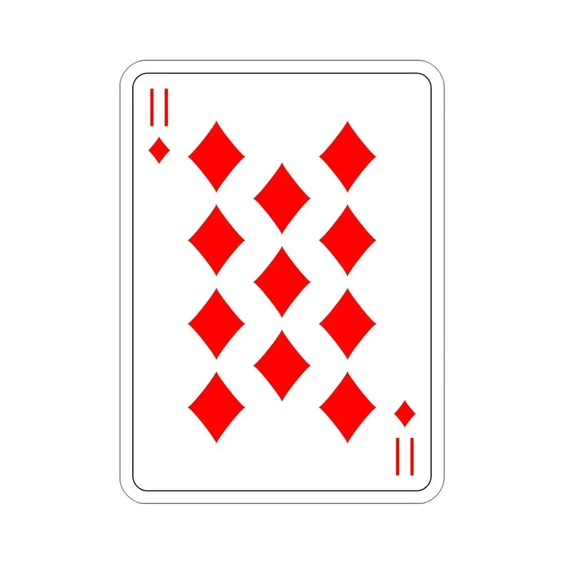 11 of Diamonds Playing Card STICKER Vinyl Die-Cut Decal - The Sticker Space