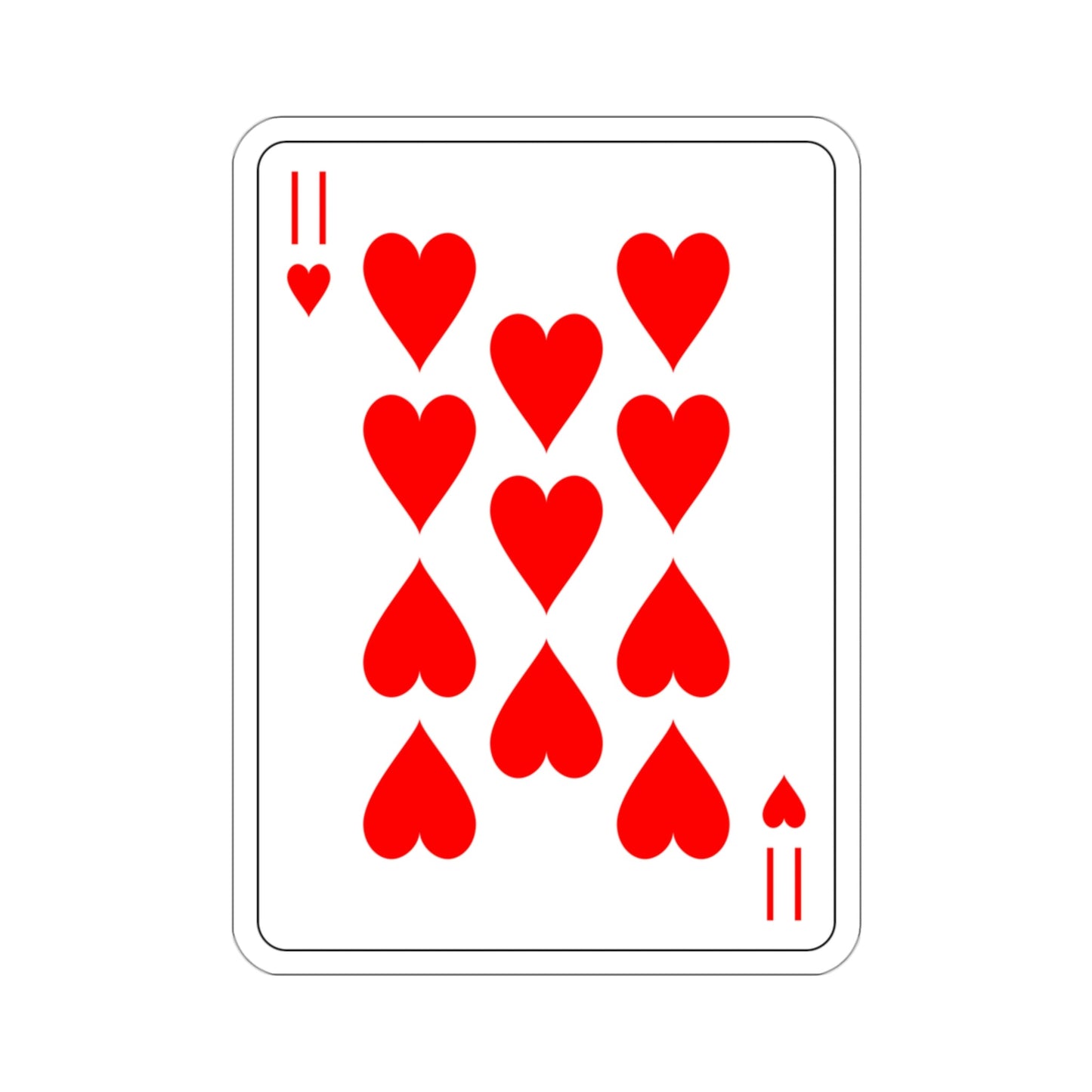 11 of Hearts Playing Card STICKER Vinyl Die-Cut Decal-3 Inch-The Sticker Space