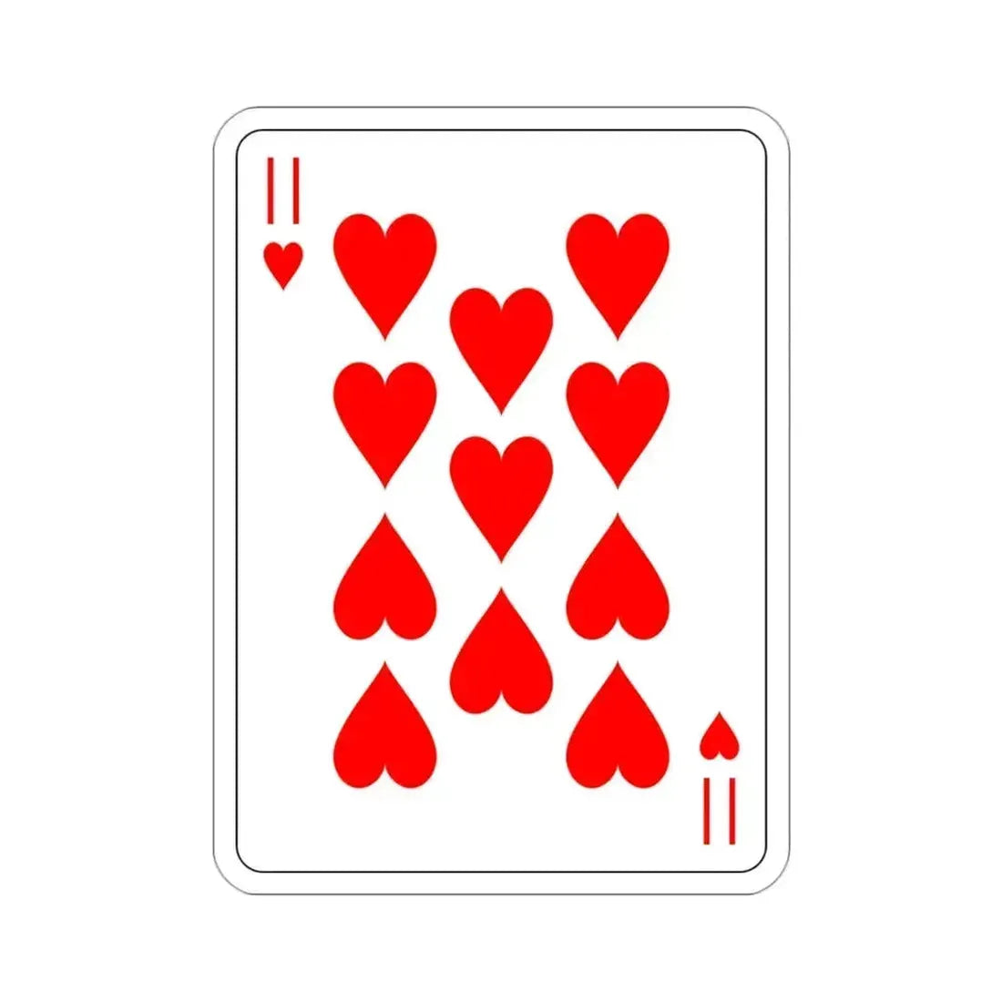 11 of Hearts Playing Card STICKER Vinyl Die-Cut Decal 3 Inch - The Sticker Space