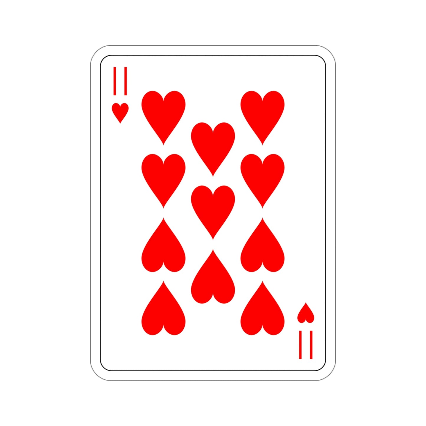 11 of Hearts Playing Card STICKER Vinyl Die-Cut Decal-4 Inch-The Sticker Space