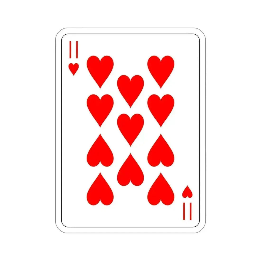 11 of Hearts Playing Card STICKER Vinyl Die-Cut Decal 4 Inch - The Sticker Space