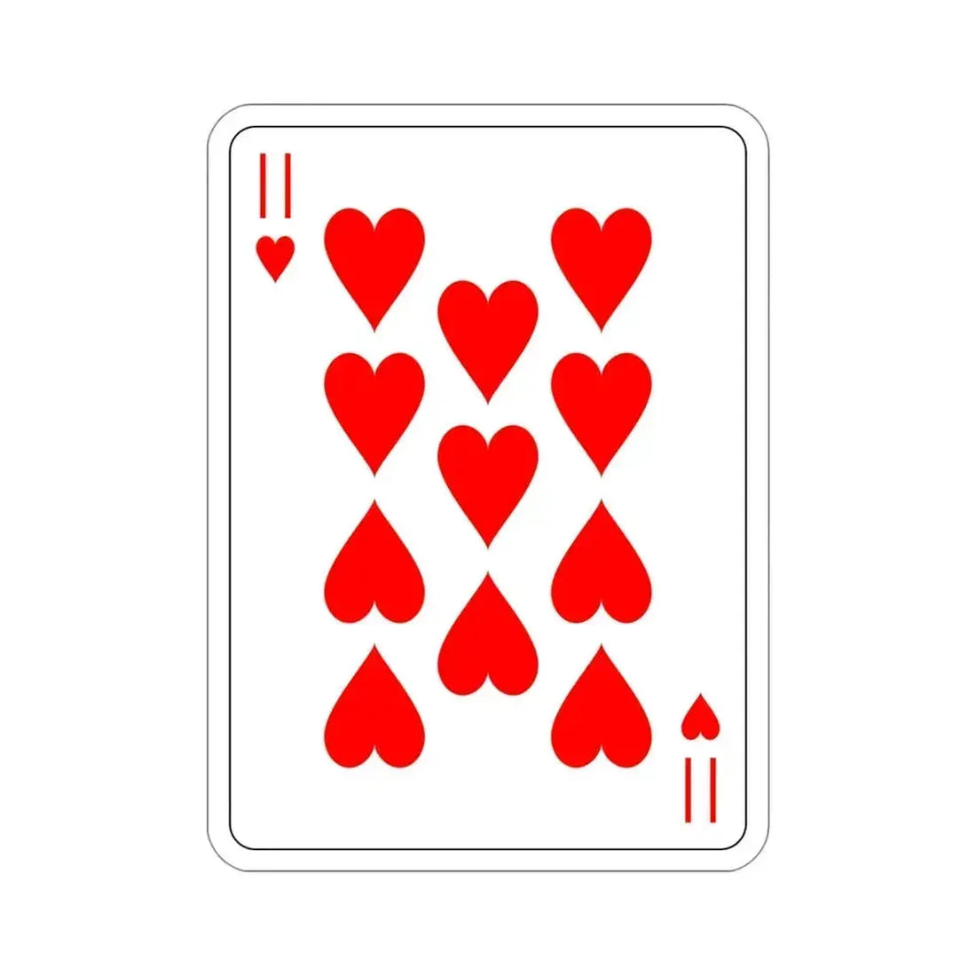 11 of Hearts Playing Card STICKER Vinyl Die-Cut Decal 4 Inch - The Sticker Space